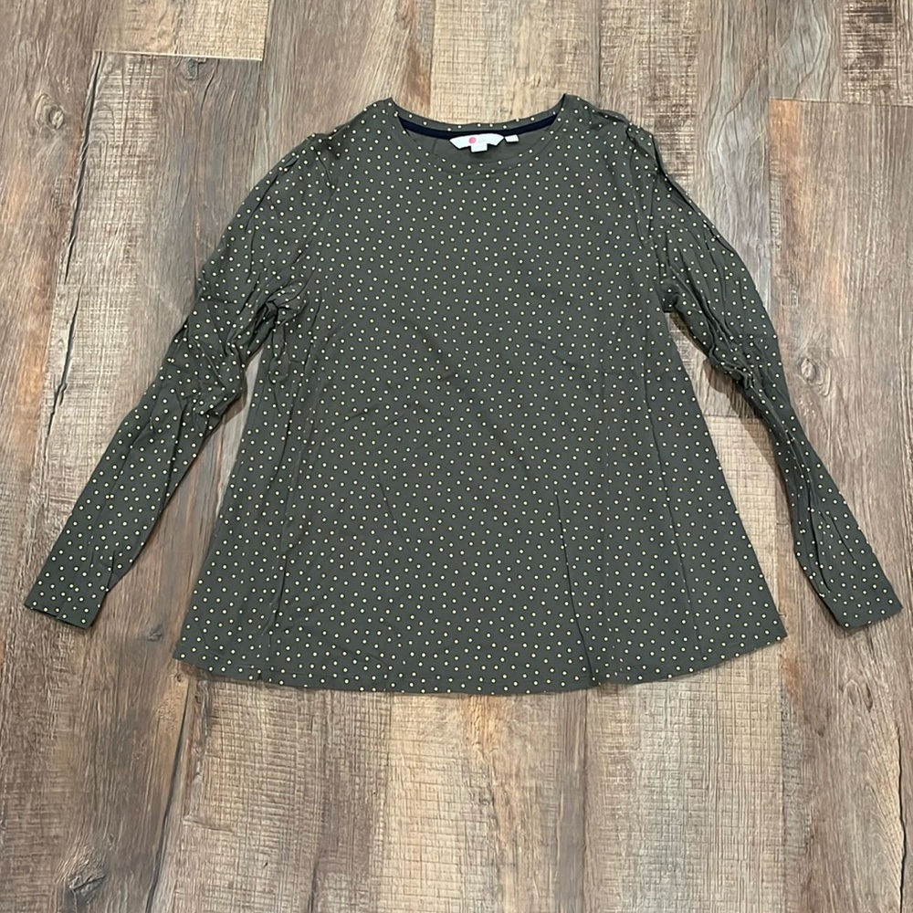 Boden Long Sleeve Polka Dot Tee Medium